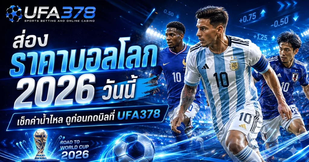 ส่อง ราคาบอลโลก 2026 วันนี้ เช็กค่าน้ำไหล ดูก่อนกดบิลที่ UFA378